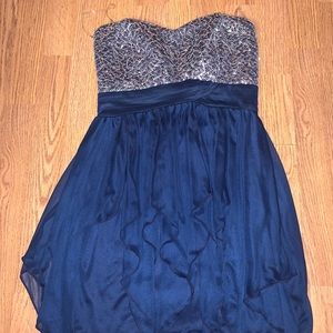 Cute blue strapless dress